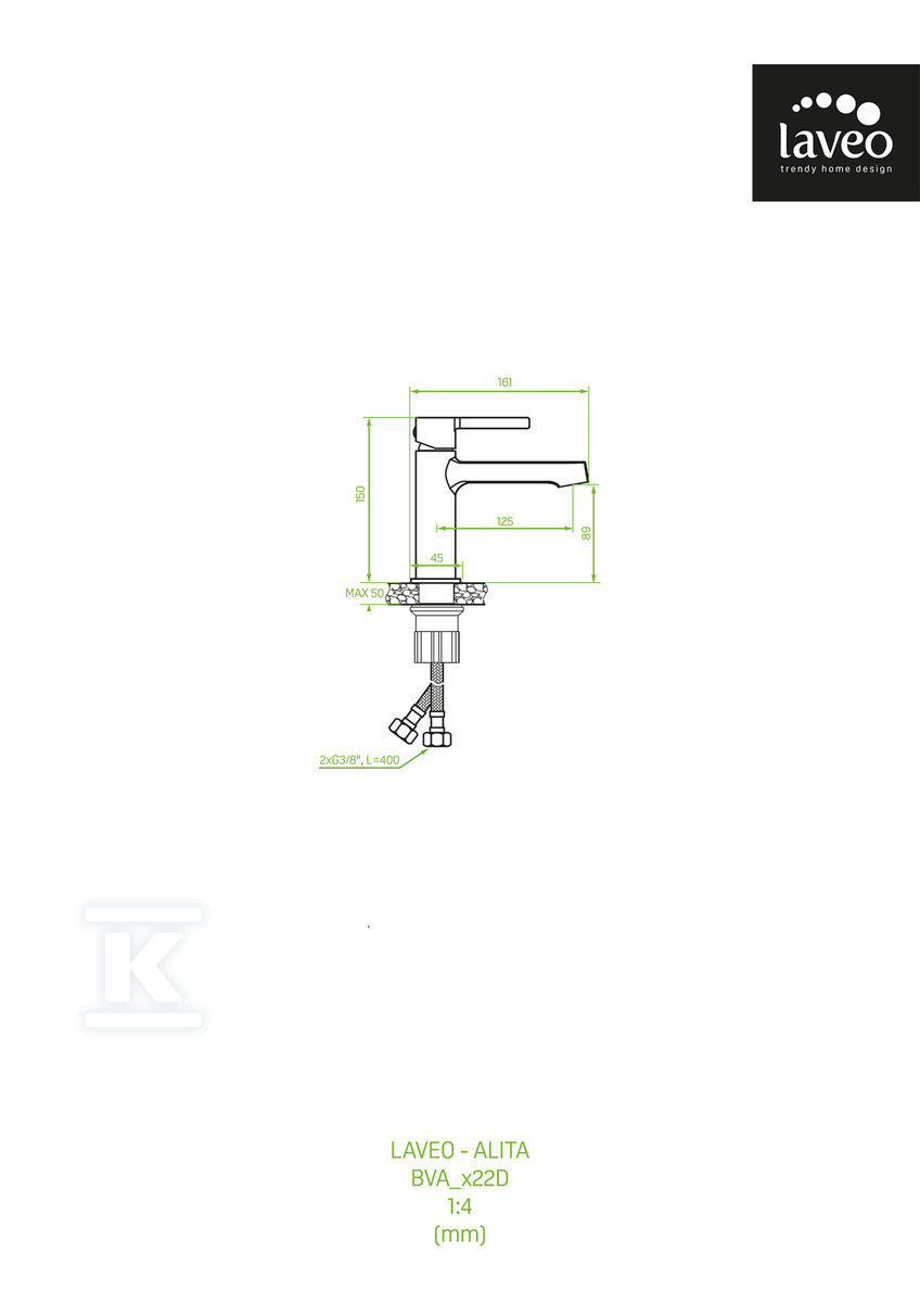 Bateria umywalkowa ALITA stojąca z - BVA_022D